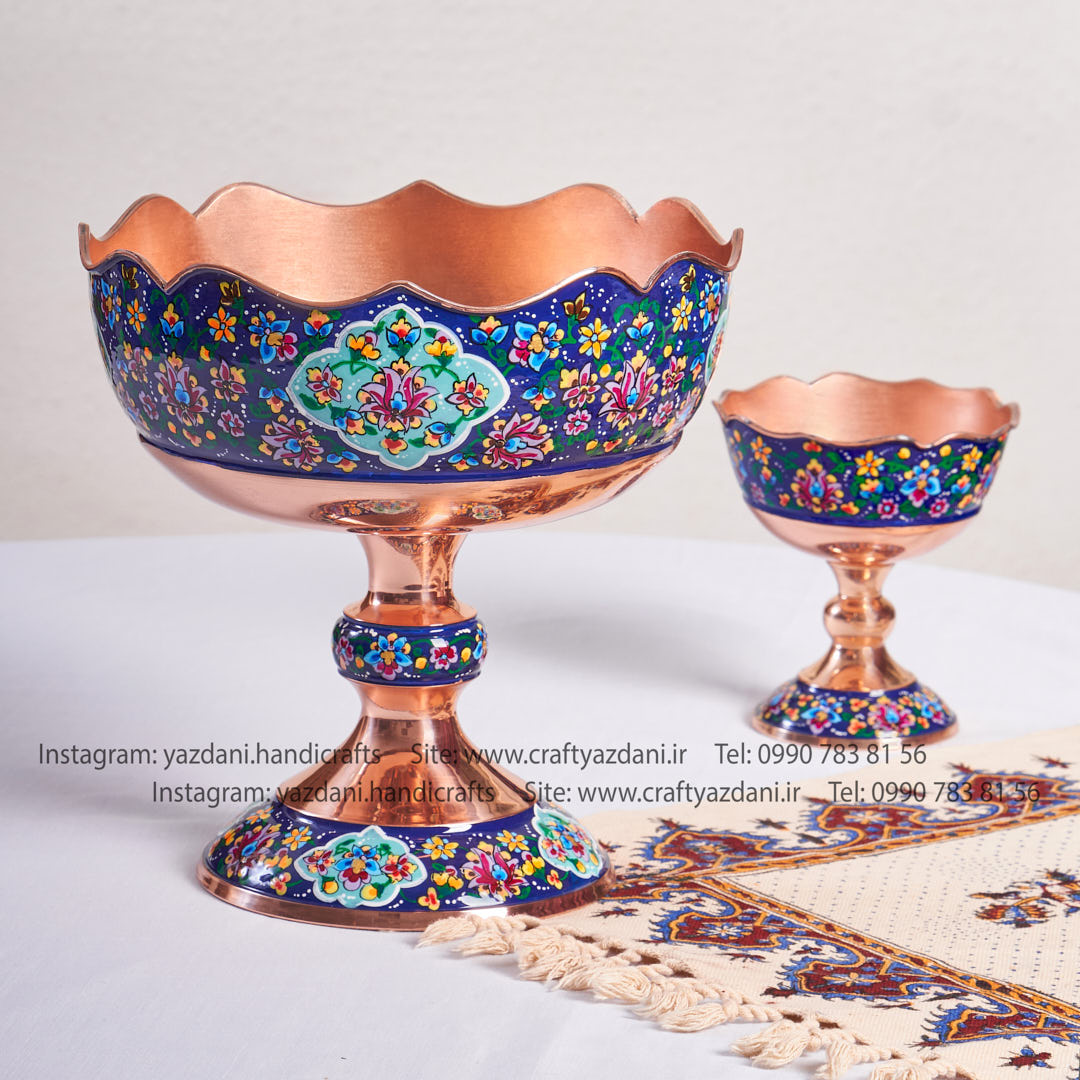 کاسه آجیل خوری و شکلات خوری لب بری مس و پرداز 
